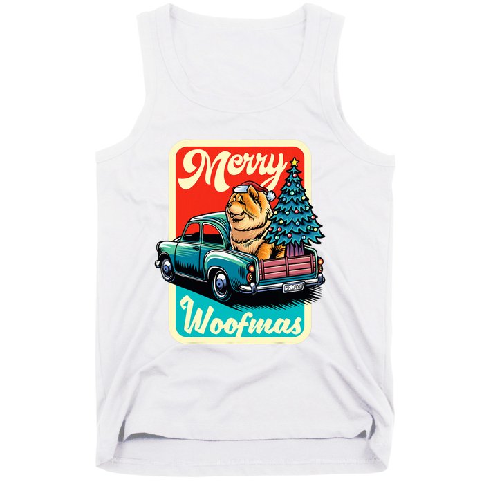 Chow Chow Merry Christmas Tree Truck Dog Xmas Woofmas Tank Top