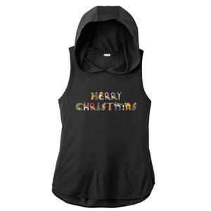 Cute Cats Merry Christmas Funny Pets Xmas Merry Christmas Gift Ladies PosiCharge Tri-Blend Wicking Draft Hoodie Tank