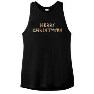 Cute Cats Merry Christmas Funny Pets Xmas Merry Christmas Gift Ladies PosiCharge Tri-Blend Wicking Tank