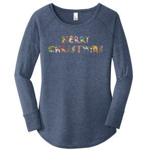 Cute Cats Merry Christmas Funny Pets Xmas Merry Christmas Gift Women's Perfect Tri Tunic Long Sleeve Shirt