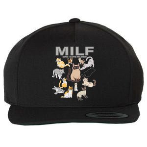 Cute Cats MILF Man I Love Felines Wool Snapback Cap