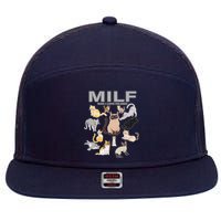 Cute Cats MILF Man I Love Felines 7 Panel Mesh Trucker Snapback Hat