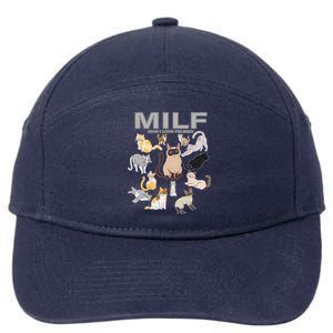 Cute Cats MILF Man I Love Felines 7-Panel Snapback Hat