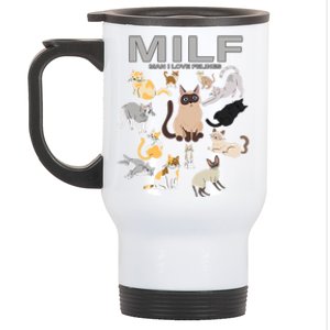 Cute Cats MILF Man I Love Felines Stainless Steel Travel Mug