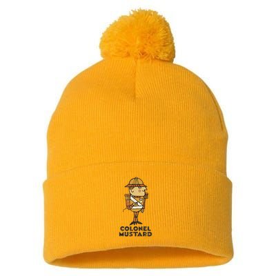 Clue Colonel Mustard Retro Poster Pom Pom 12in Knit Beanie