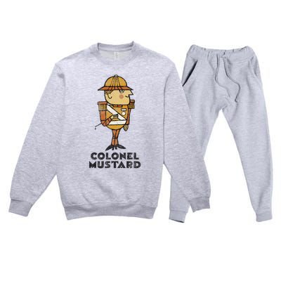 Clue Colonel Mustard Retro Poster Premium Crewneck Sweatsuit Set