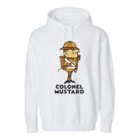 Clue Colonel Mustard Retro Poster Garment-Dyed Fleece Hoodie