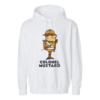 Clue Colonel Mustard Retro Poster Garment-Dyed Fleece Hoodie