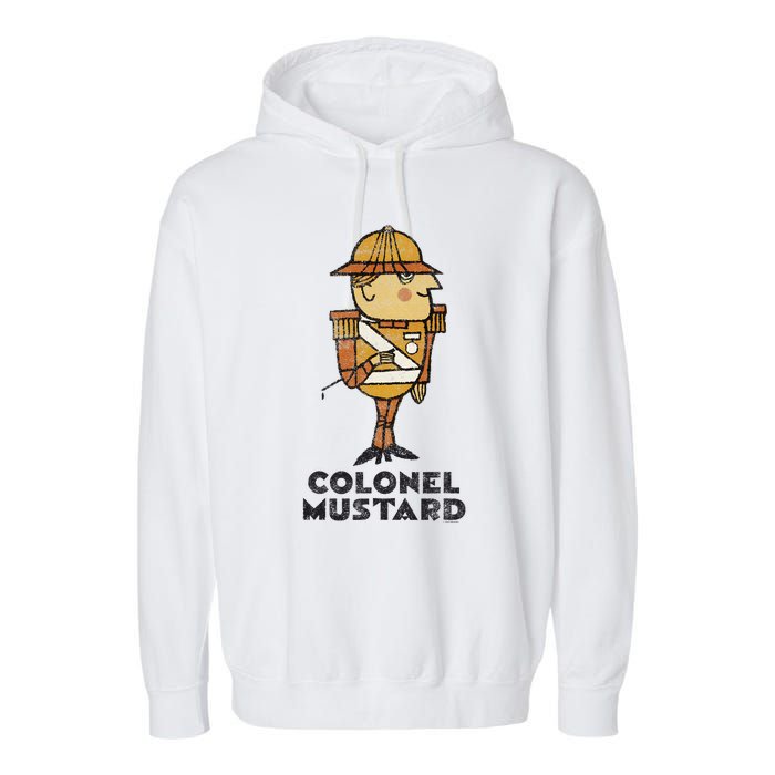 Clue Colonel Mustard Retro Poster Garment-Dyed Fleece Hoodie