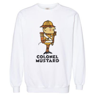 Clue Colonel Mustard Retro Poster Garment-Dyed Sweatshirt