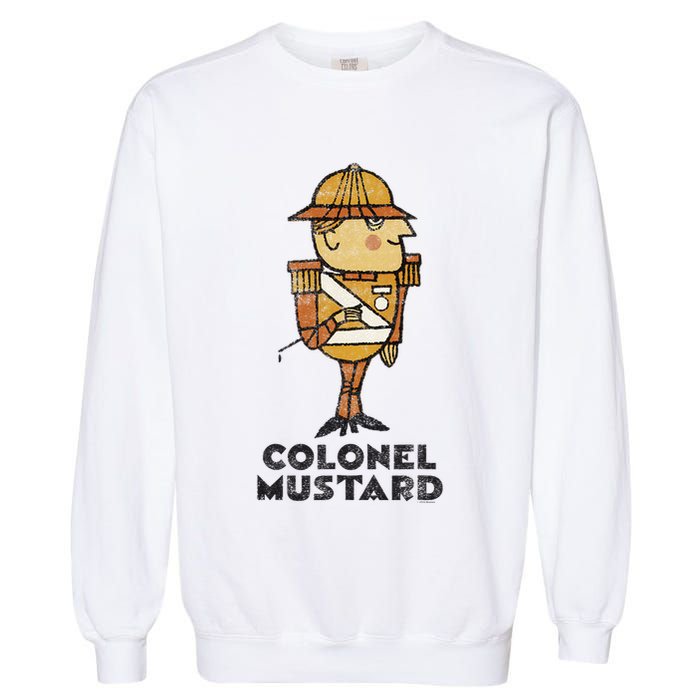 Clue Colonel Mustard Retro Poster Garment-Dyed Sweatshirt