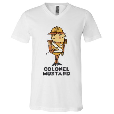 Clue Colonel Mustard Retro Poster V-Neck T-Shirt