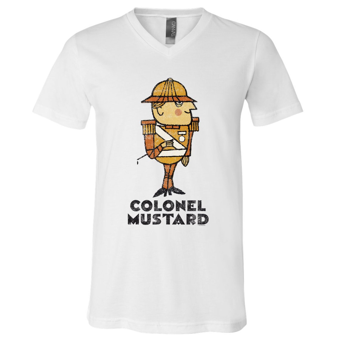 Clue Colonel Mustard Retro Poster V-Neck T-Shirt