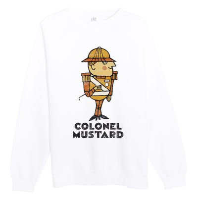 Clue Colonel Mustard Retro Poster Premium Crewneck Sweatshirt