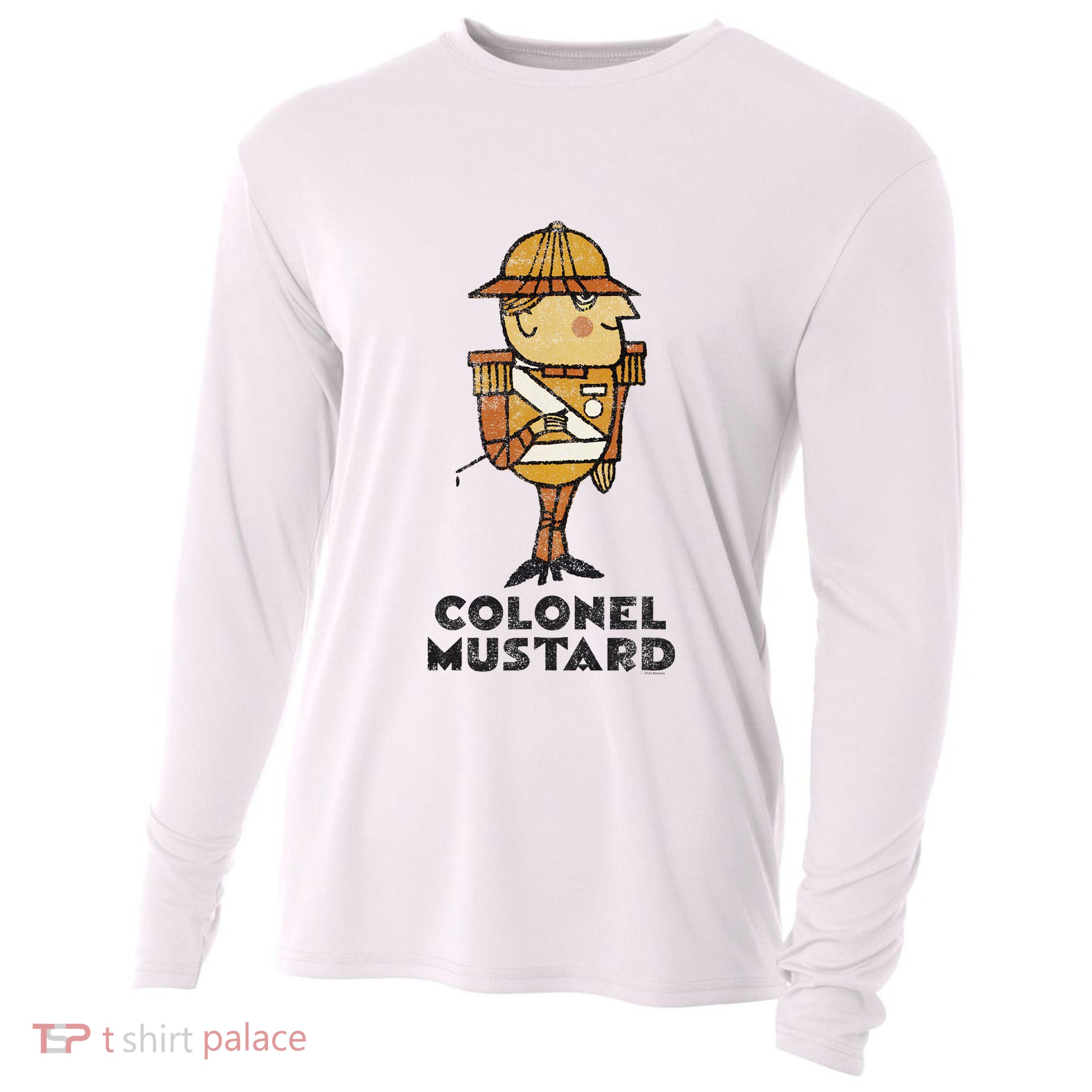 Clue Colonel Mustard Retro Poster Cooling Performance Long Sleeve Crew