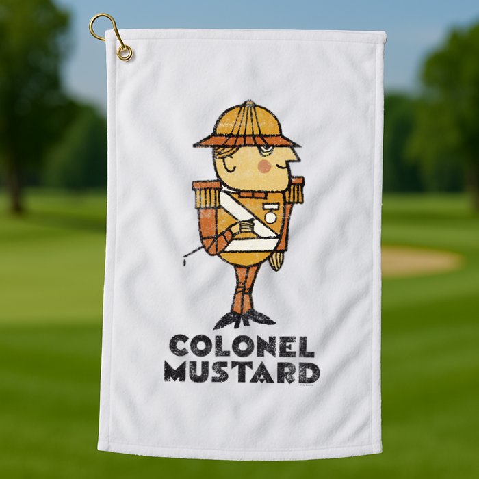 Clue Colonel Mustard Retro Poster Golf Towel