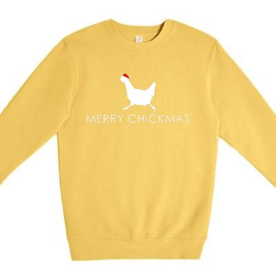 Christmas Chicken Merry Chickmas Hen Santa Hat Gift Premium Crewneck Sweatshirt