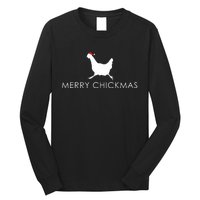 Christmas Chicken Merry Chickmas Hen Santa Hat Gift Long Sleeve Shirt