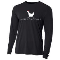 Christmas Chicken Merry Chickmas Hen Santa Hat Gift Cooling Performance Long Sleeve Crew