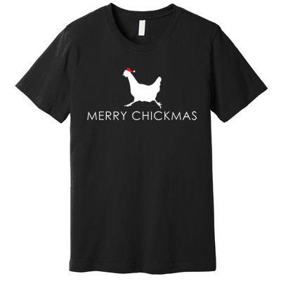 Christmas Chicken Merry Chickmas Hen Santa Hat Gift Premium T-Shirt