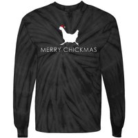 Christmas Chicken Merry Chickmas Hen Santa Hat Gift Tie-Dye Long Sleeve Shirt