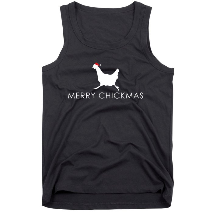 Christmas Chicken Merry Chickmas Hen Santa Hat Gift Tank Top