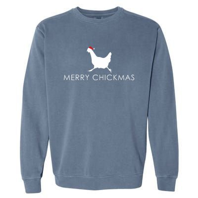 Christmas Chicken Merry Chickmas Hen Santa Hat Gift Garment-Dyed Sweatshirt