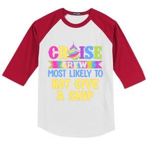 Cruise Crew Most Likely To Be Not Give A Ship Tie Dye Kids Colorblock Raglan Jersey