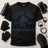 Cape Cod Massachusetts Fishing Marlin Fish Beach Boating Meaningful Gift Cooling Performance Crew T-Shirt