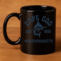 Cape Cod Massachusetts Fishing Marlin Fish Beach Boating Meaningful Gift 11oz C Handle Ceramic Mug