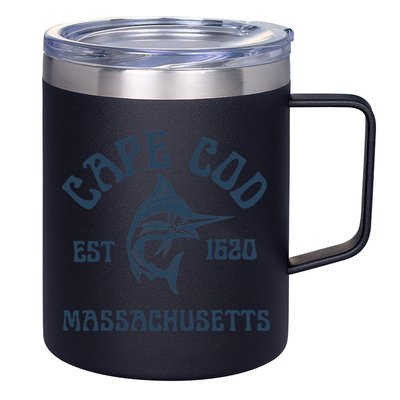 Cape Cod Massachusetts Fishing Marlin Fish Beach Boating Meaningful Gift 12oz Stainless Steel Coffee Mug