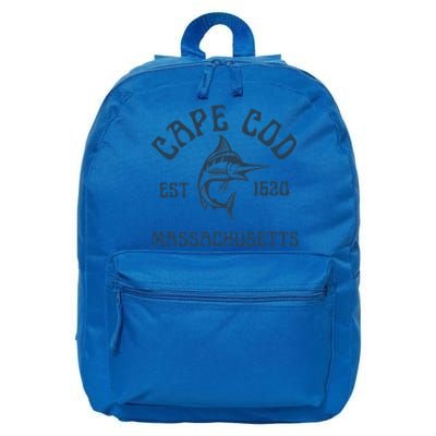 Cape Cod Massachusetts Fishing Marlin Fish Beach Boating Meaningful Gift 16 in Basic Backpack