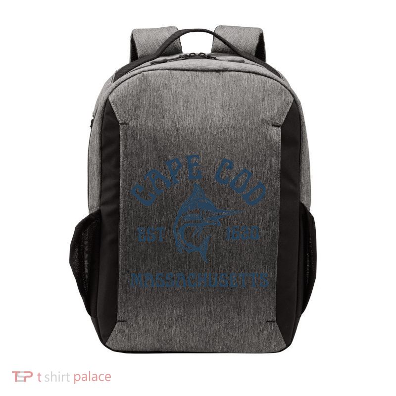 Cape Cod Massachusetts Fishing Marlin Fish Beach Boating Meaningful Gift Vector Backpack
