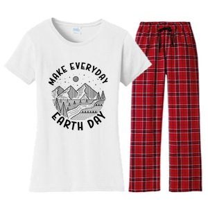 Climate Change Make Everyday Earth Day Save The Planet Women's Flannel Pajama Set