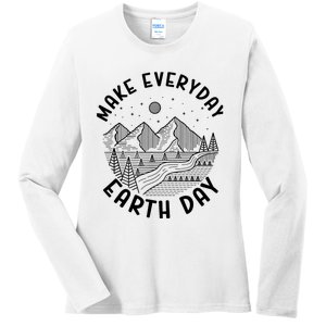 Climate Change Make Everyday Earth Day Save The Planet Ladies Long Sleeve Shirt