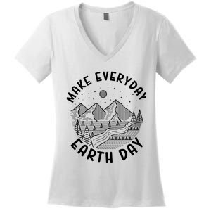 Climate Change Make Everyday Earth Day Save The Planet Women's V-Neck T-Shirt