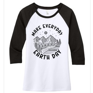 Climate Change Make Everyday Earth Day Save The Planet Women's Tri-Blend 3/4-Sleeve Raglan Shirt