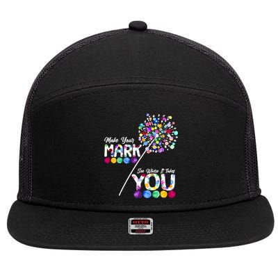 Cute Colorful Make Your Mark See Where It Takes You International Dot Day 7 Panel Mesh Trucker Snapback Hat