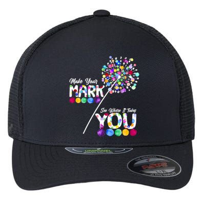 Cute Colorful Make Your Mark See Where It Takes You International Dot Day Flexfit Unipanel Trucker Cap