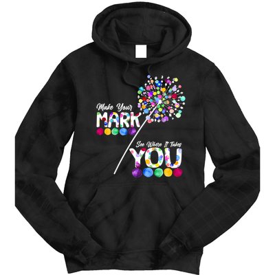 Cute Colorful Make Your Mark See Where It Takes You International Dot Day Tie Dye Hoodie