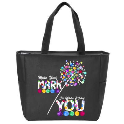 Cute Colorful Make Your Mark See Where It Takes You International Dot Day Zip Tote Bag