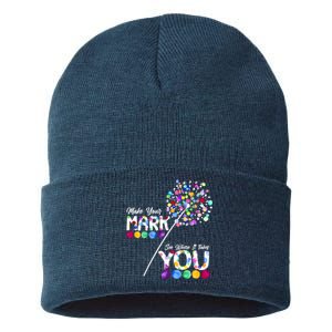 Cute Colorful Make Your Mark See Where It Takes You International Dot Day Sustainable Knit Beanie