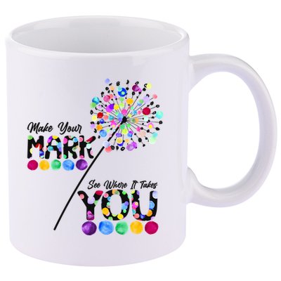 Cute Colorful Make Your Mark See Where It Takes You International Dot Day 11oz C Handle Ceramic Mug