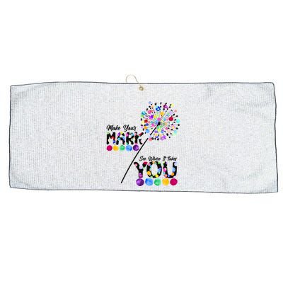 Cute Colorful Make Your Mark See Where It Takes You International Dot Day Large Microfiber Waffle Golf Towel