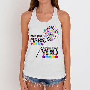 Cute Colorful Make Your Mark See Where It Takes You International Dot Day Women's Knotted Racerback Tank