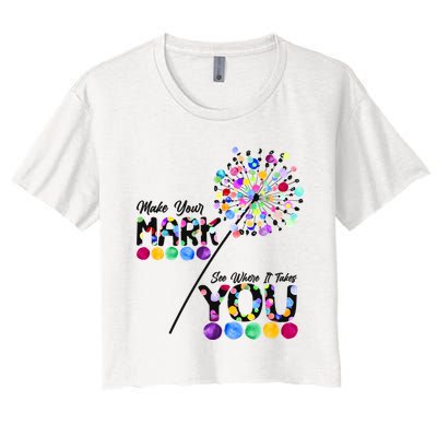 Cute Colorful Make Your Mark See Where It Takes You International Dot Day Crop Top