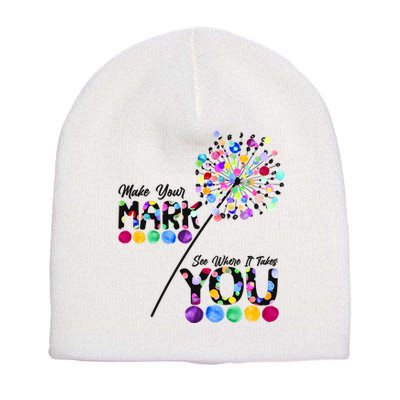Cute Colorful Make Your Mark See Where It Takes You International Dot Day Short Acrylic Beanie
