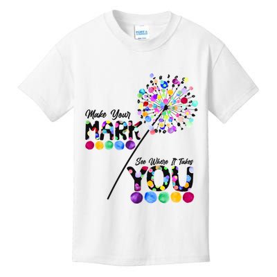 Cute Colorful Make Your Mark See Where It Takes You International Dot Day Kids T-Shirt
