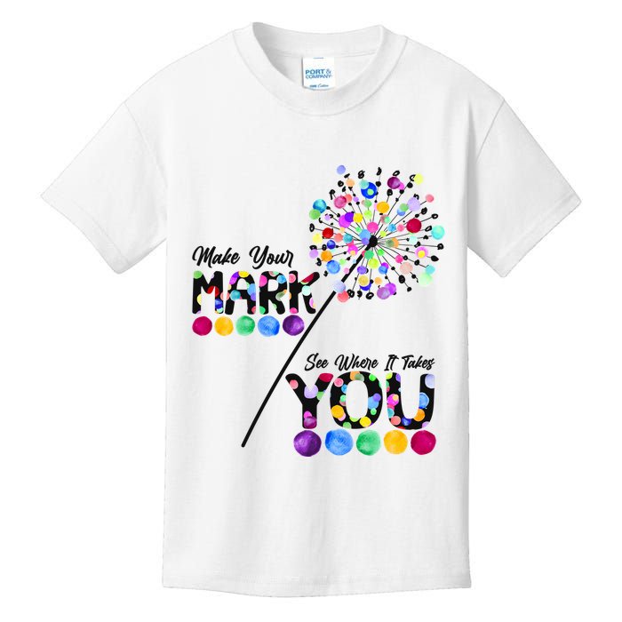 Cute Colorful Make Your Mark See Where It Takes You International Dot Day Kids T-Shirt