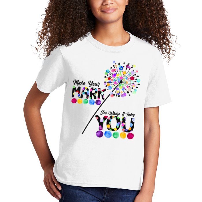 Cute Colorful Make Your Mark See Where It Takes You International Dot Day Kids T-Shirt